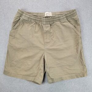 Men's Pact Green Organic Cotton Drawstring Elastic Waist Twill Casual Short L